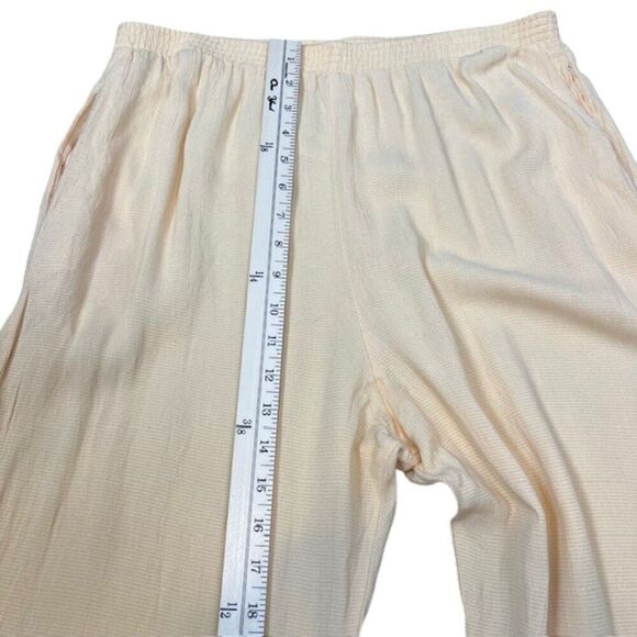 Diane von Furstenberg Vintage Pull On Pants Waffle Textured Yellow Size 1X - Picture 5 of 9